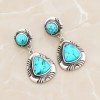 Turquoise and Silver Earrings - Lightweight Western Style Jewelry