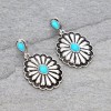 Turquoise and Silver Concho Earrings