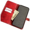 Red Alligator Croc Leather Phone Case