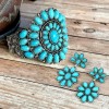 Turquoise Stone and Silver Concho Earrings - Western Style Jewelry