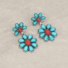 Turquoise and Red Stone Concho Earrings - Western Style Jewelry