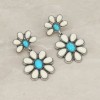 Turquoise and Red Concho Earrings and Matching Bracelet Set