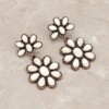 Antique Copper Ivory Stone Concho Style Earrings Western Style Jewelry
