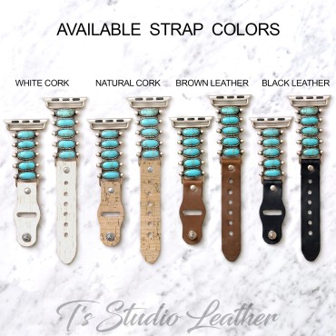 Turquoise and Silver Apple Watch Band Bracelet