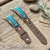 Turquoise and Silver Apple Watch Band Bracelet