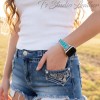 Turquoise and Silver Apple Watch Band Bracelet