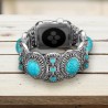 Silver and Turquoise Apple Watch Band Bracelet