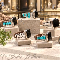 Turquoise and Silver Apple Watch Band Bracelet