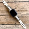 White Stone and Silver Apple Watch Band Bracelet