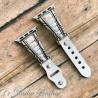 White Stone and Silver Apple Watch Band Bracelet