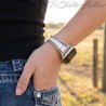 White Stone and Silver Apple Watch Band Bracelet
