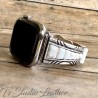 White Stone and Silver Apple Watch Band Bracelet