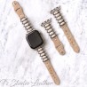 White Stone and Silver Apple Watch Band Bracelet