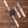 White Stone and Silver Apple Watch Band Bracelet