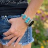 Silver and Turquoise Apple Watch Band Bracelet