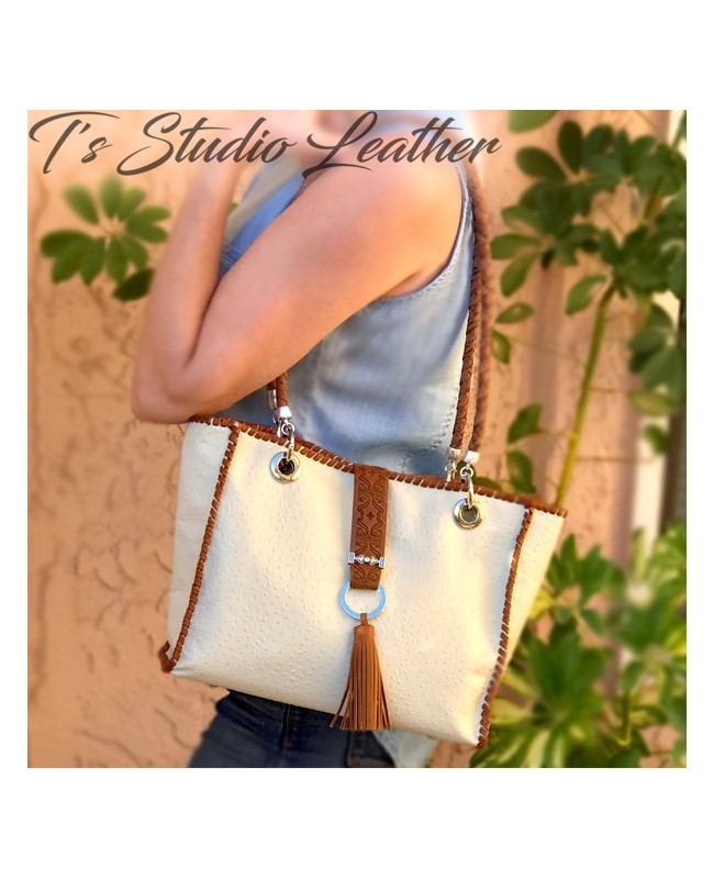 Genuine ostrich best sale leather handbag