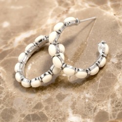 White Stone and Silver Apple Watch Band Bracelet