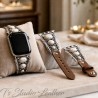 White Stone and Silver Apple Watch Band Bracelet