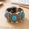 Silver and Turquoise Apple Watch Band Bracelet