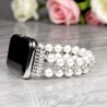 Pearl and Cubic Zirconia Crystal Rhinestone Apple Watch Band Bracelet - Pearl Jewelry Watch Strap