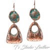 Copper Patina Boho Chic Dangle Earrings