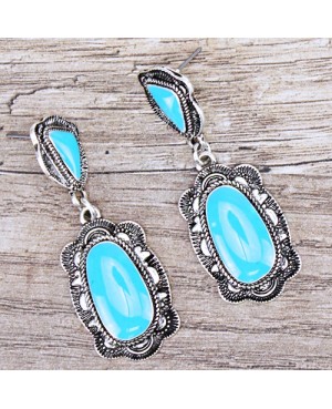 Antique Silver & Turquoise Earrings