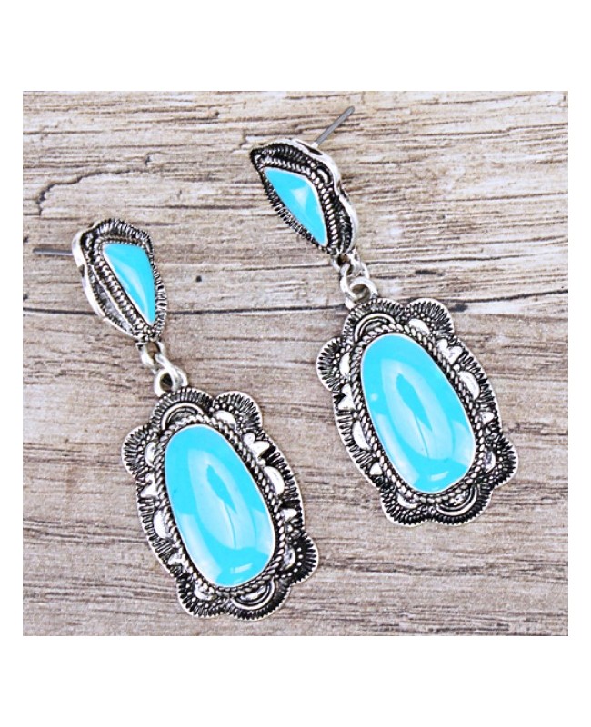 Antique Silver & Turquoise Earrings