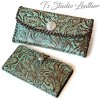 Turquoise Brown Western Style Womens Wallet