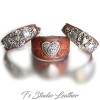 Hand Tooled Leather Cuff Bracelet Wristband with Heart Concho